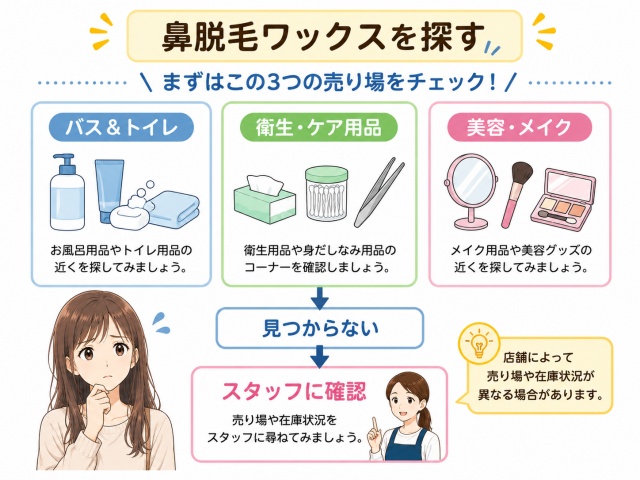 鼻脱毛ワックスの3つの売り場候補と見つからない場合の探し方まとめ