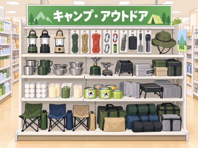 キャンプ・アウトドアコーナーを探すイメージ画像