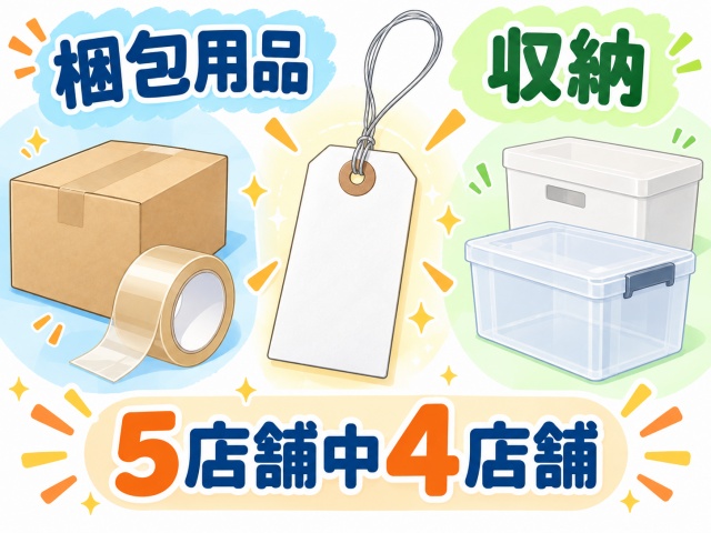 針金白荷札を探す際にまず確認したい梱包用品コーナーと収納コーナー