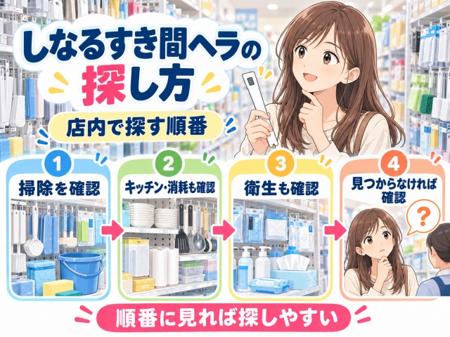 しなるすき間ヘラを店内で探すおすすめの順番