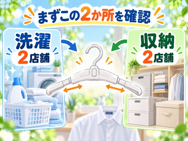 洗濯と収納コーナーで各2店舗確認できた調査結果