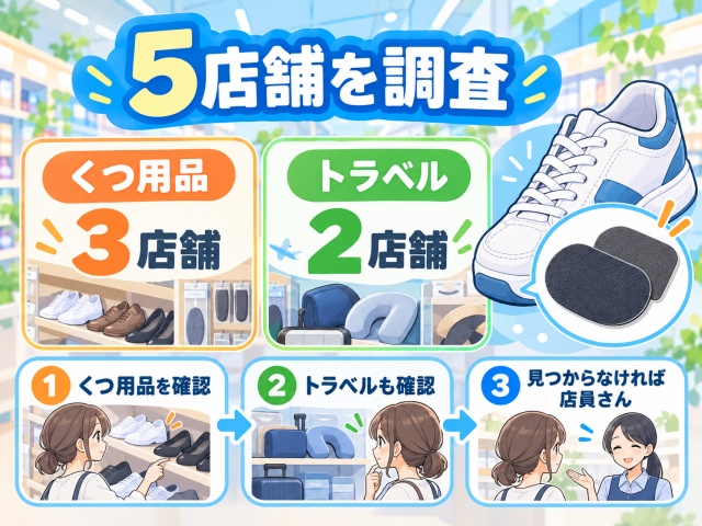 靴の補修用パッチを5店舗で調査した結果とくつ用品からトラベルへ探す順番のまとめ