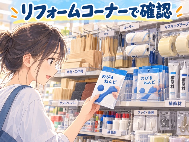 ダイソー ヤスサキ福井幾久店で粘土を確認したリフォームコーナー