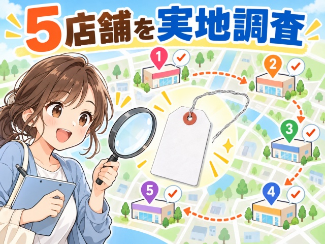 2026年10月に福井県内のダイソー5店舗で針金白荷札の売り場を実地調査