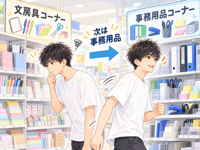 文具になければ事務用品コーナーを確認する探し方