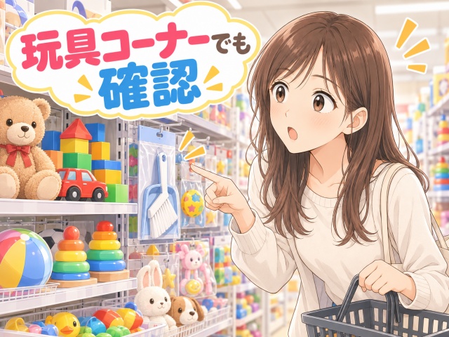 玩具コーナーでもしなるすき間ヘラが確認された例
